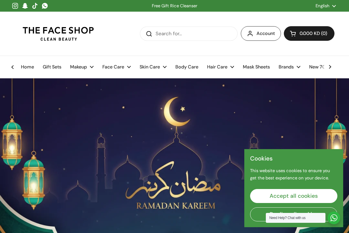 The Face Shop homepage screenshot