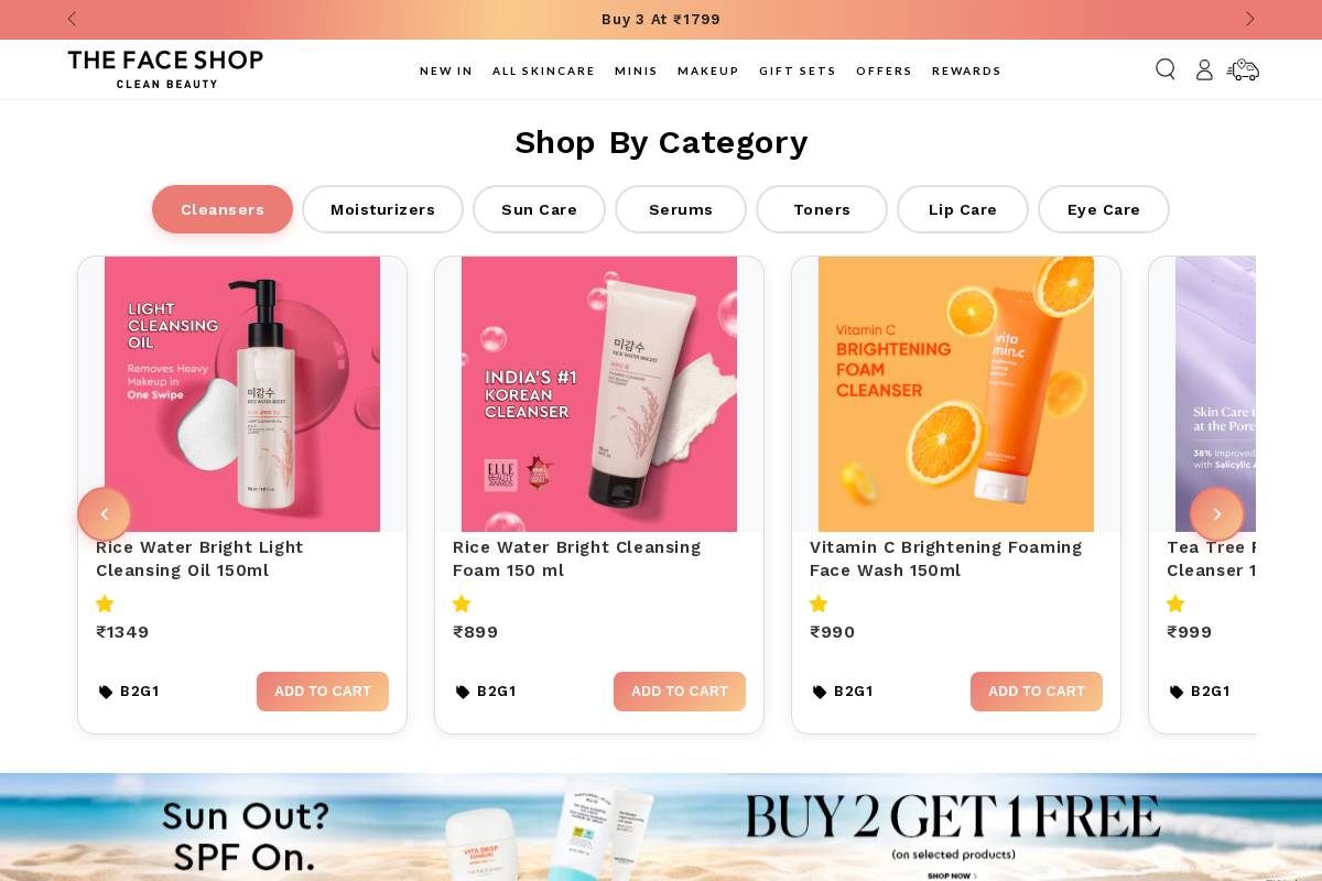 thefaceshop.in homepage screenshot