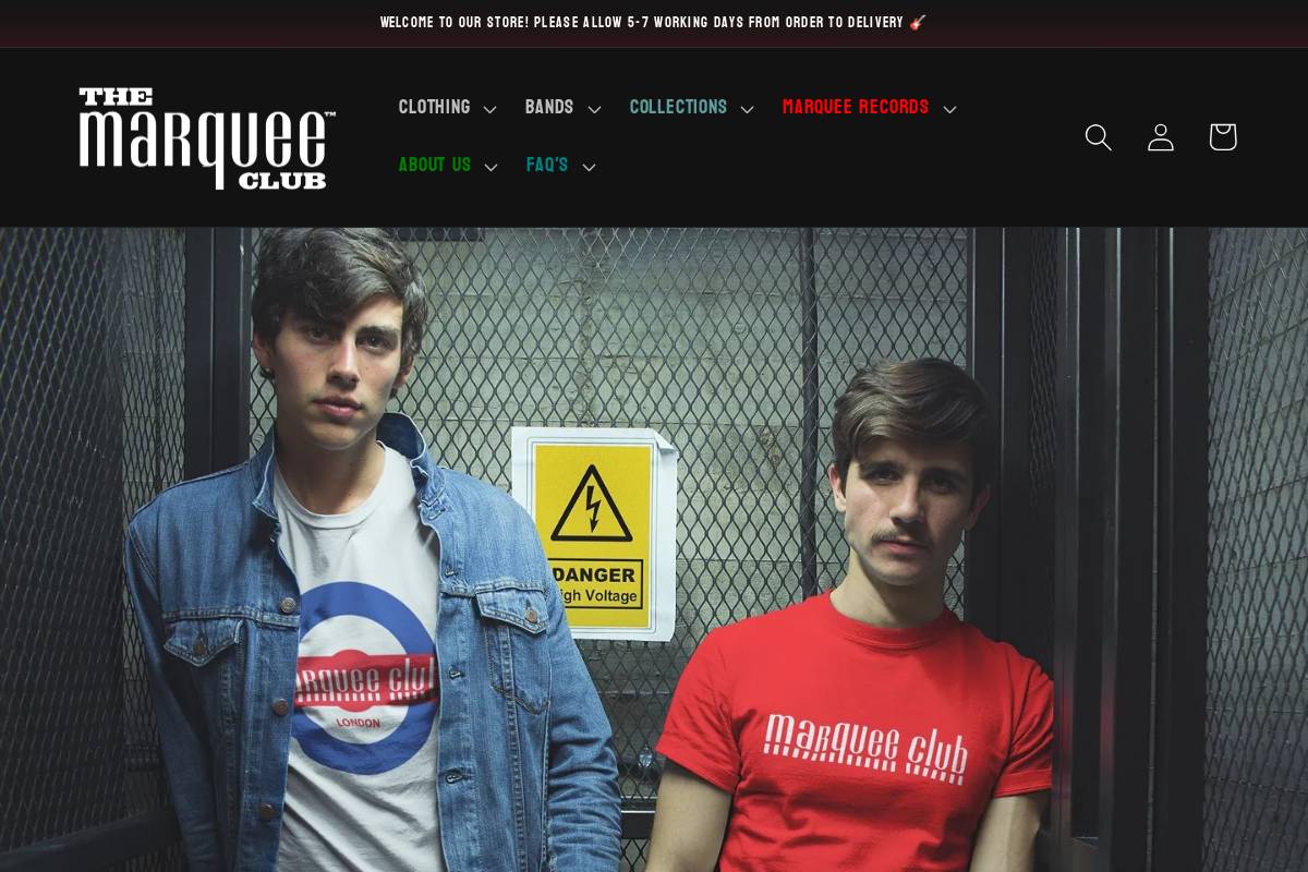 thefamousmarqueeclub.store homepage screenshot