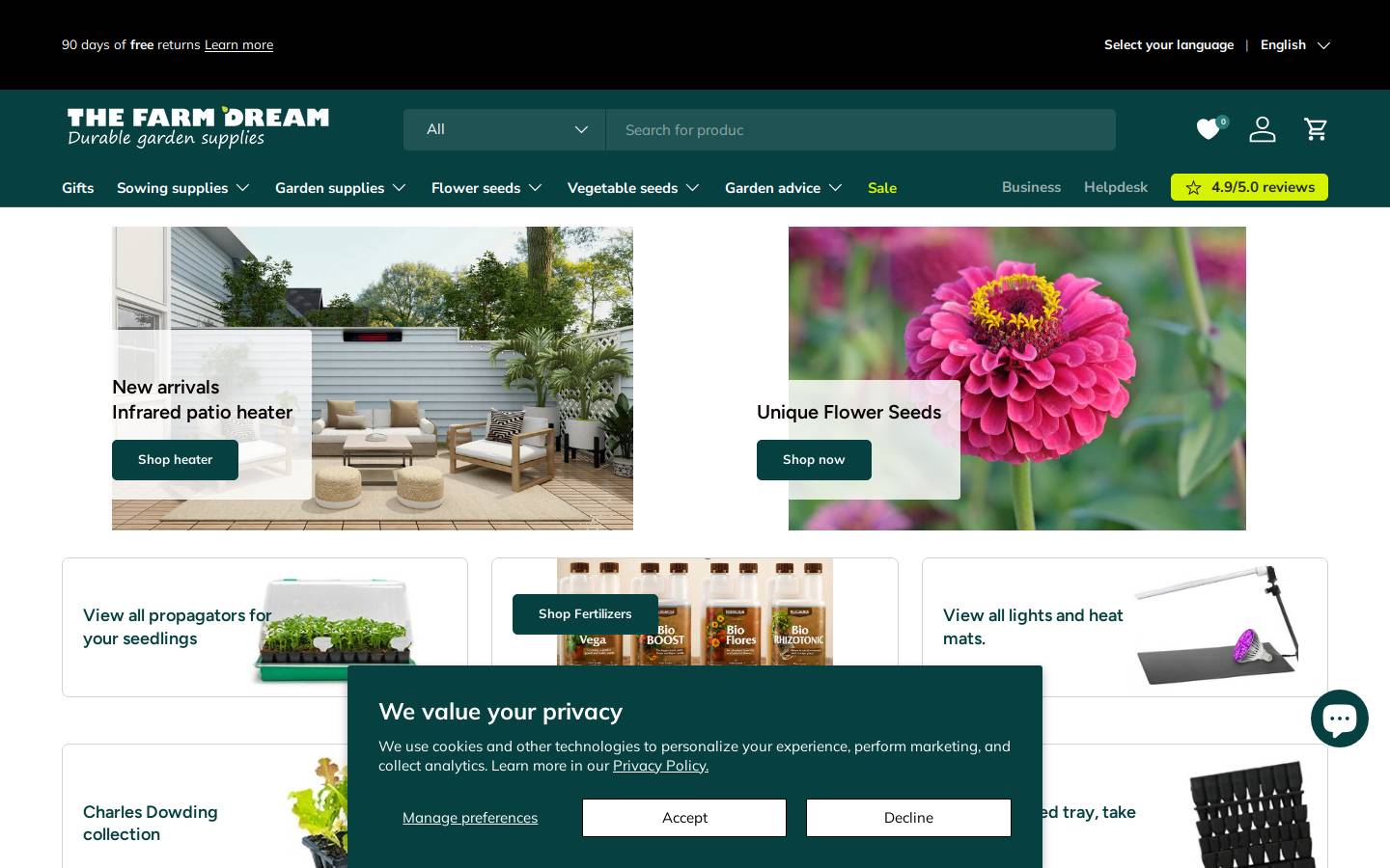 The Farm Dream homepage screenshot