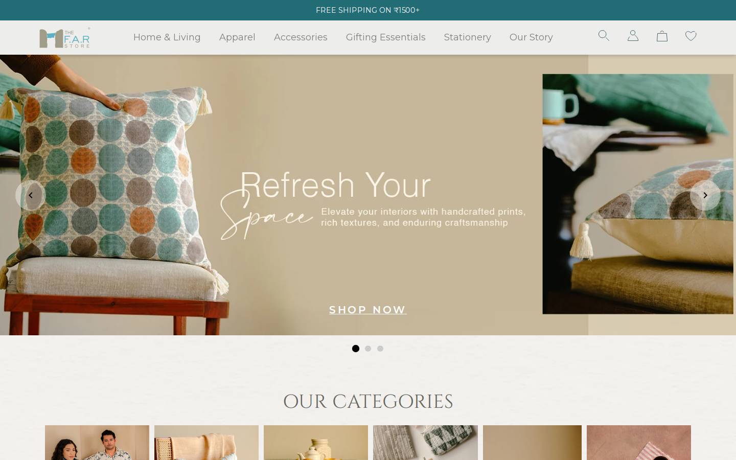 thefarstore.com homepage screenshot