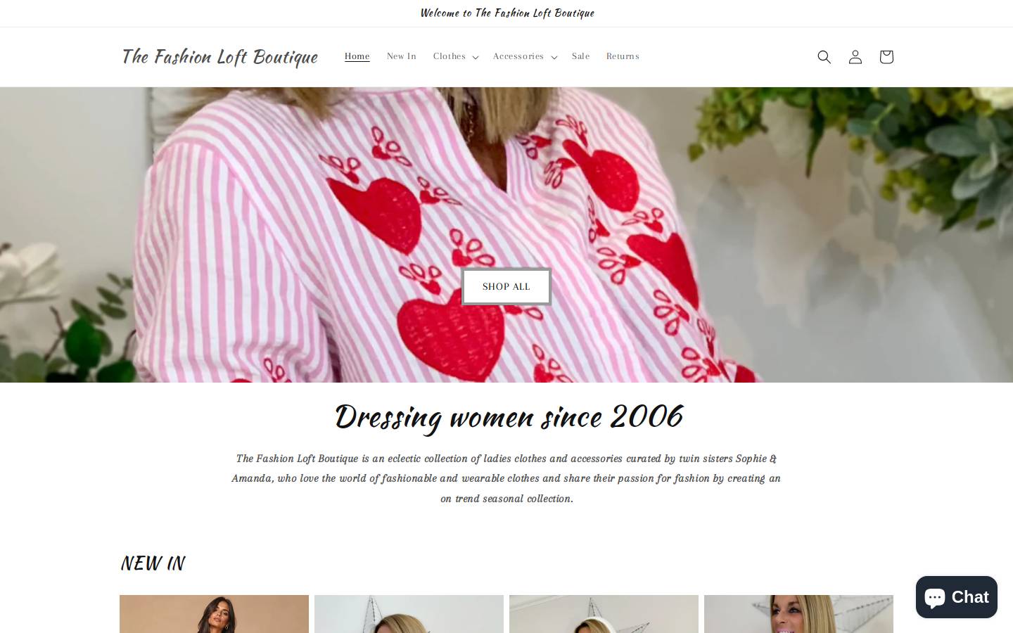 thefashionloftboutique.com homepage screenshot