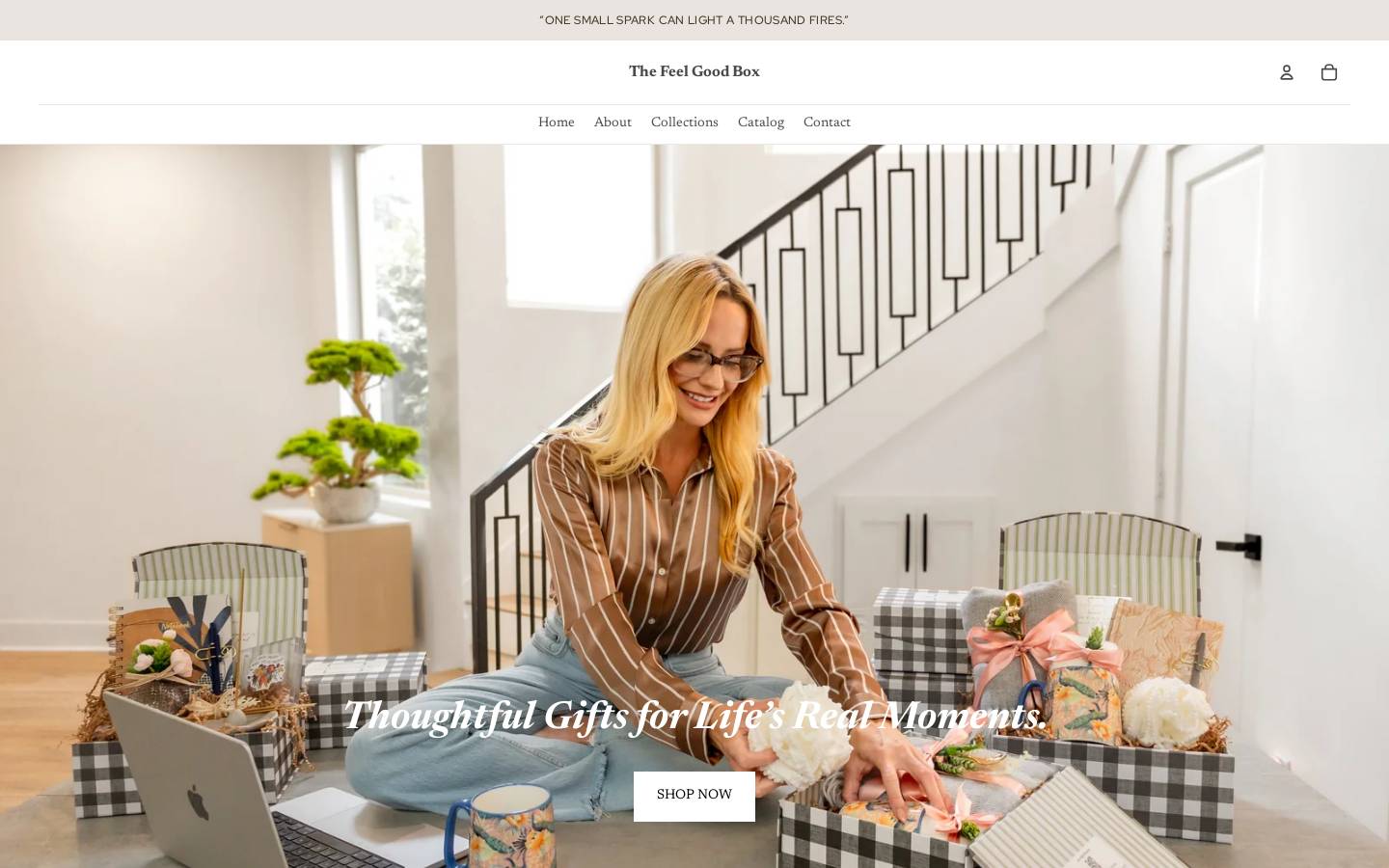 thefeelgoodbox.com homepage screenshot