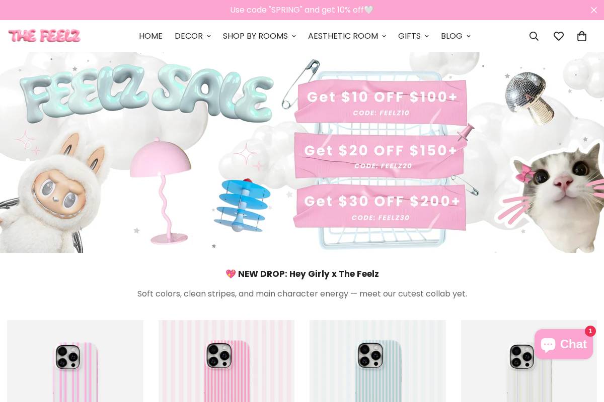 Thefeelz homepage screenshot