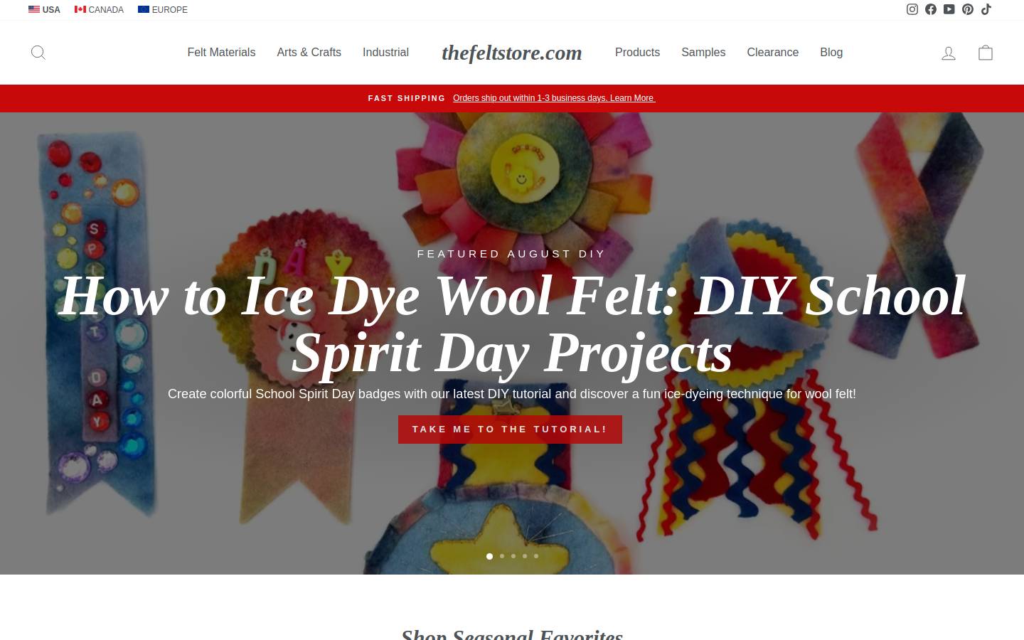 thefeltstore.com homepage screenshot