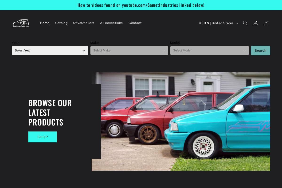 thefestivastore.com homepage screenshot