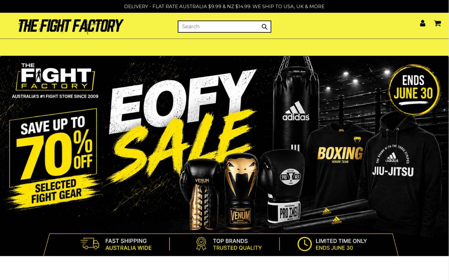 www.thefightfactory.com.au homepage screenshot