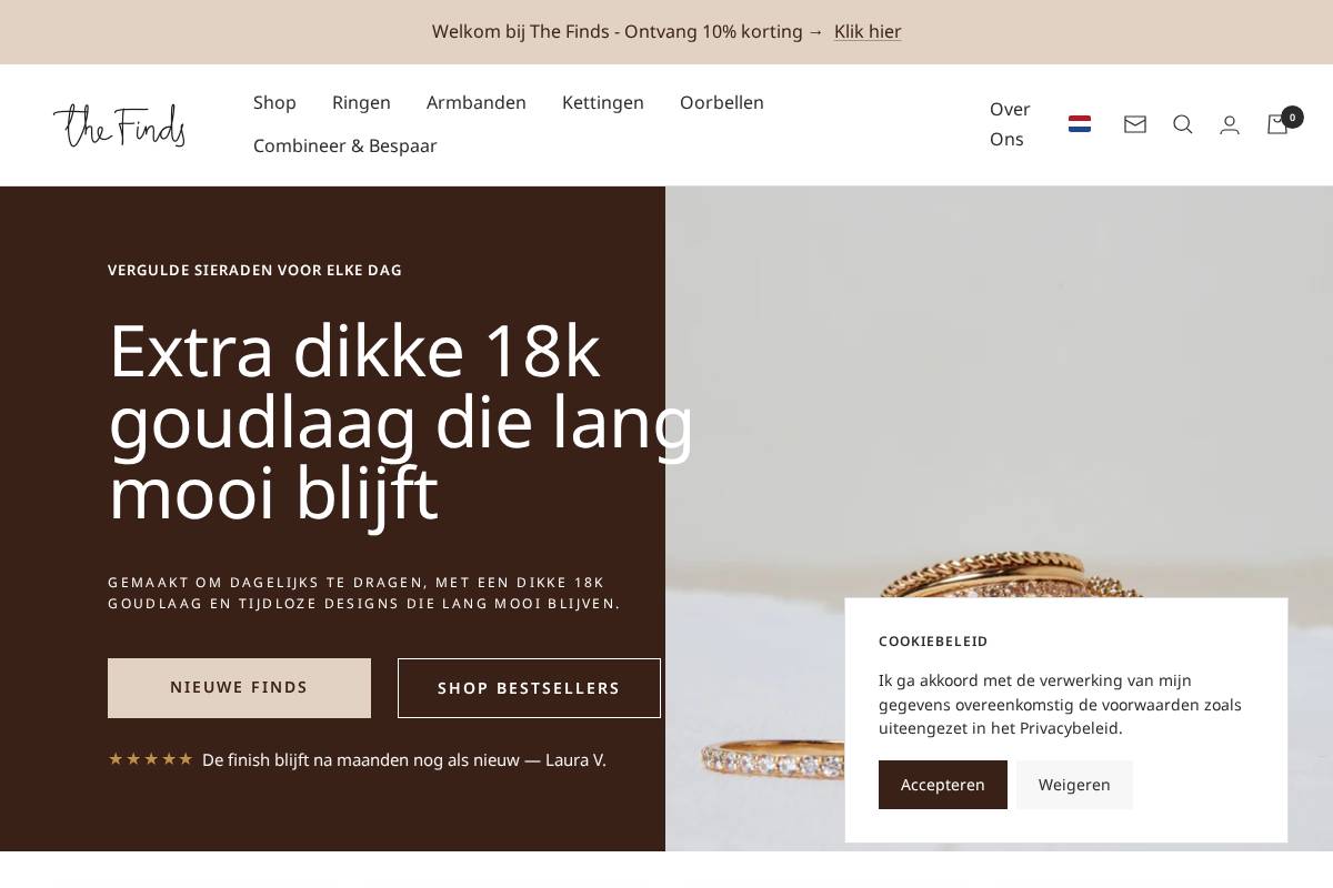 thefinds.shop homepage screenshot