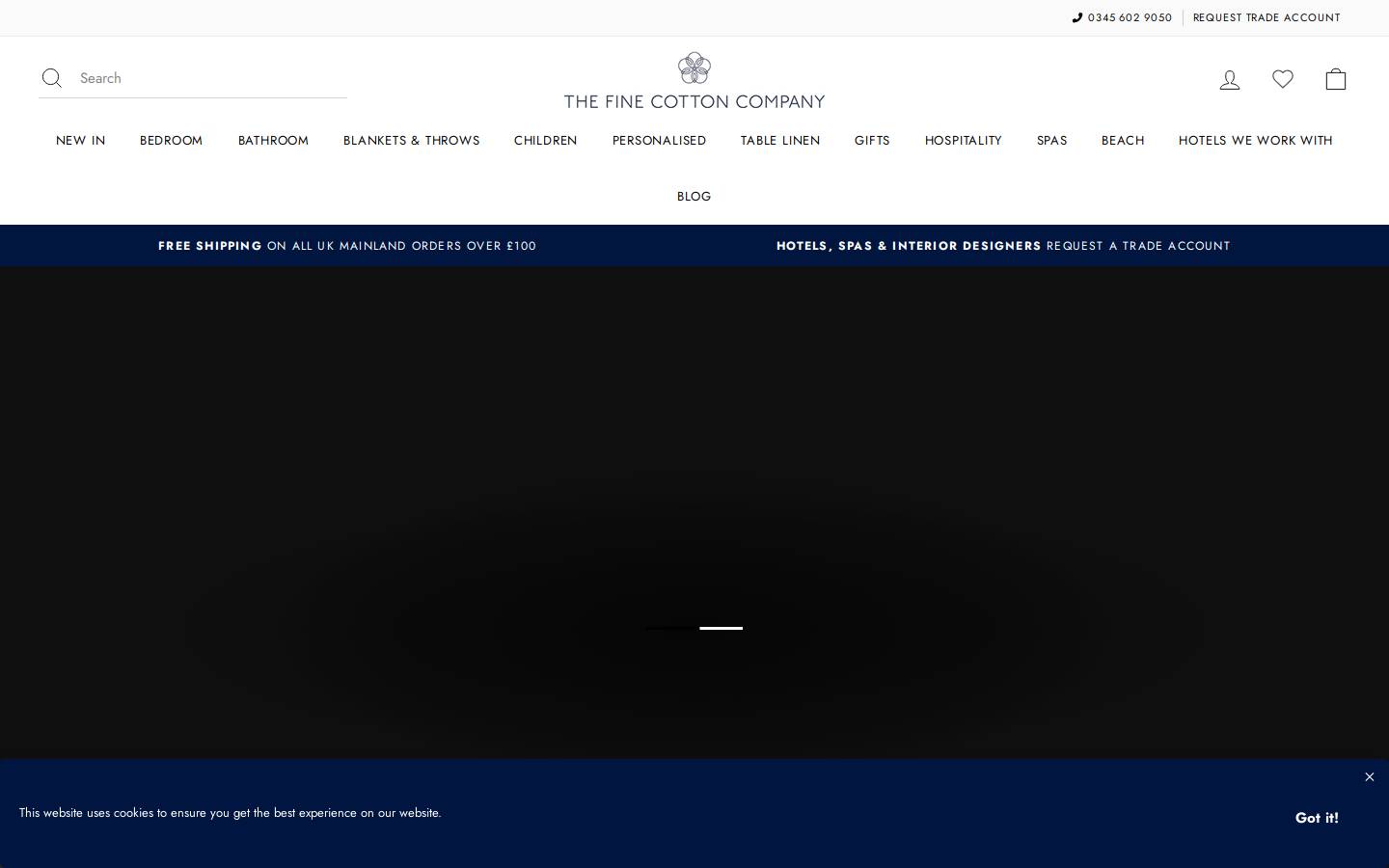 The Fine Cotton Company homepage screenshot