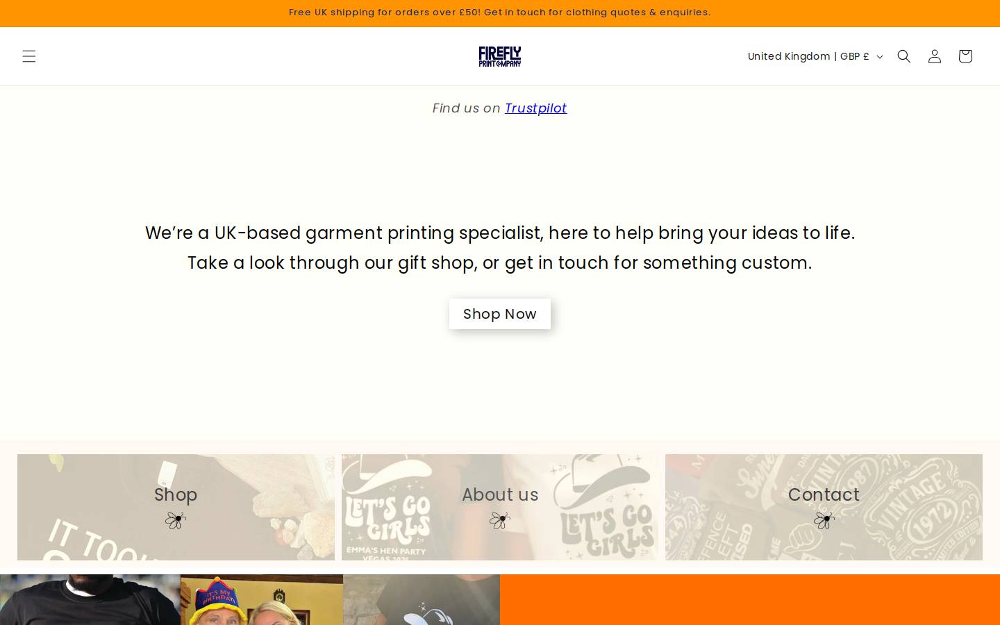 The Firefly Print Company homepage screenshot