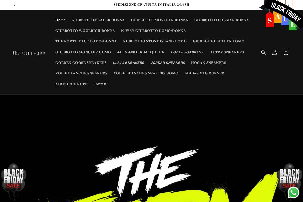 The Firm Shop homepage screenshot