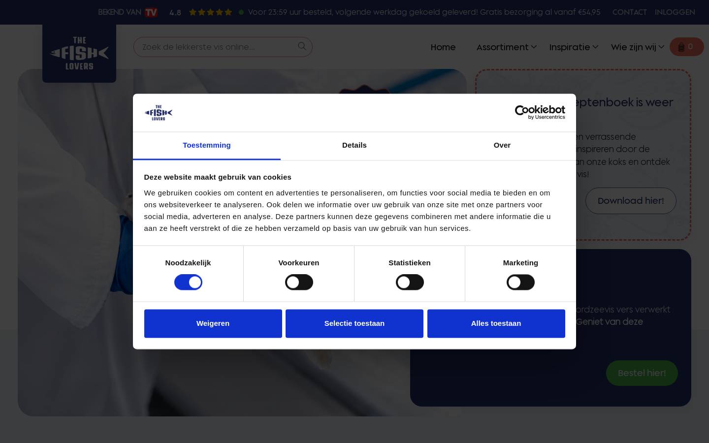 thefishlovers.nl homepage screenshot