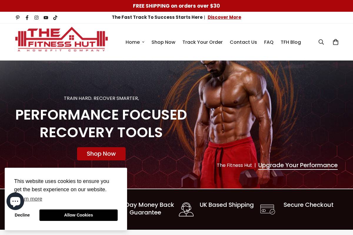 The Fitness Hut homepage screenshot