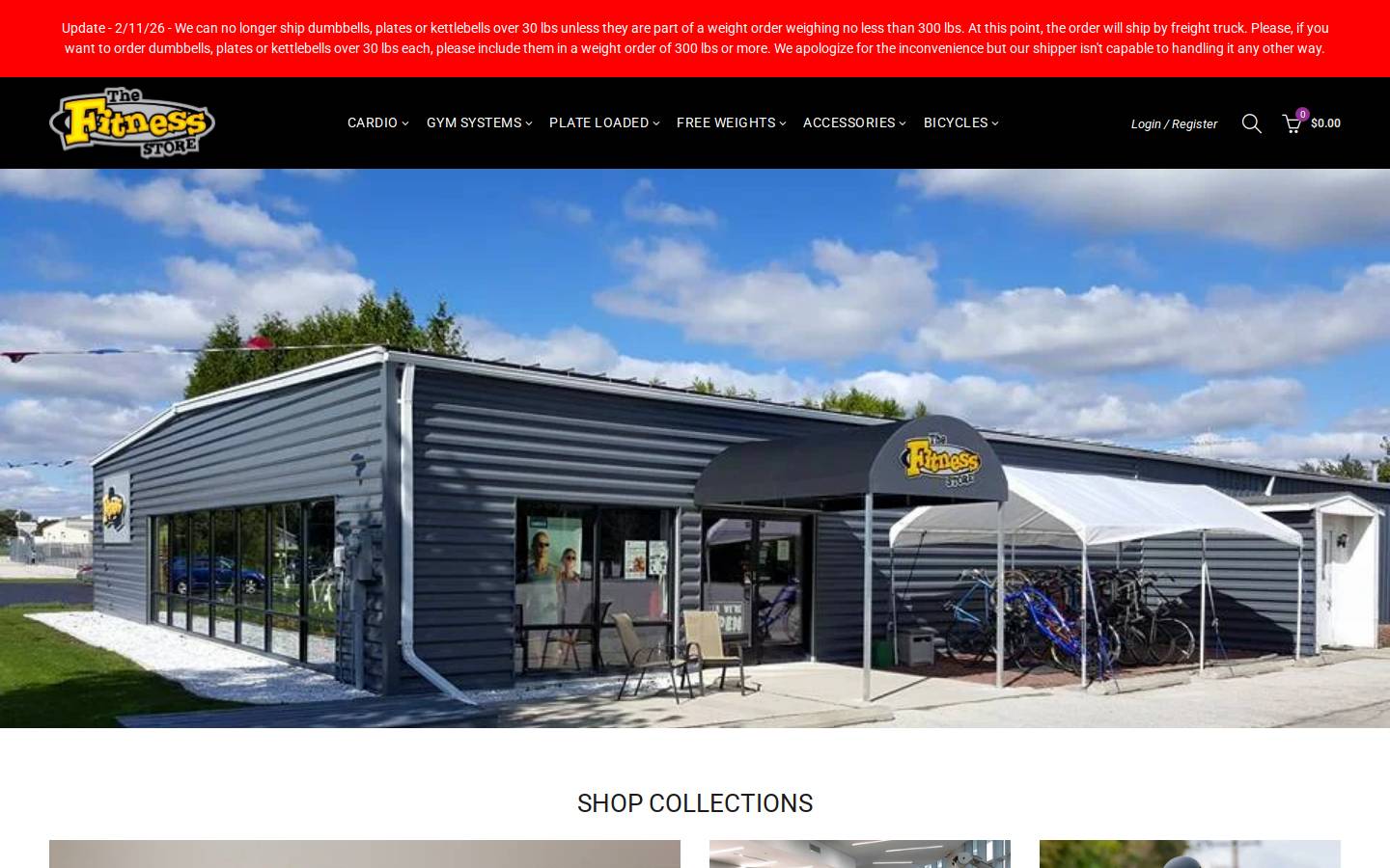 thefitnessstore.com homepage screenshot