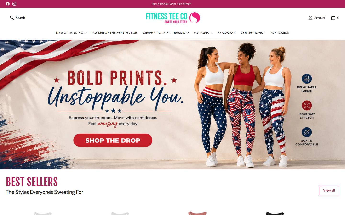 Fitness Tee Co homepage screenshot