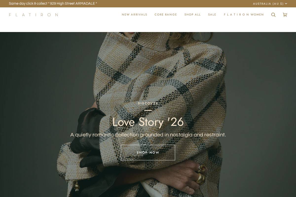 theflatironlabel.com.au homepage screenshot