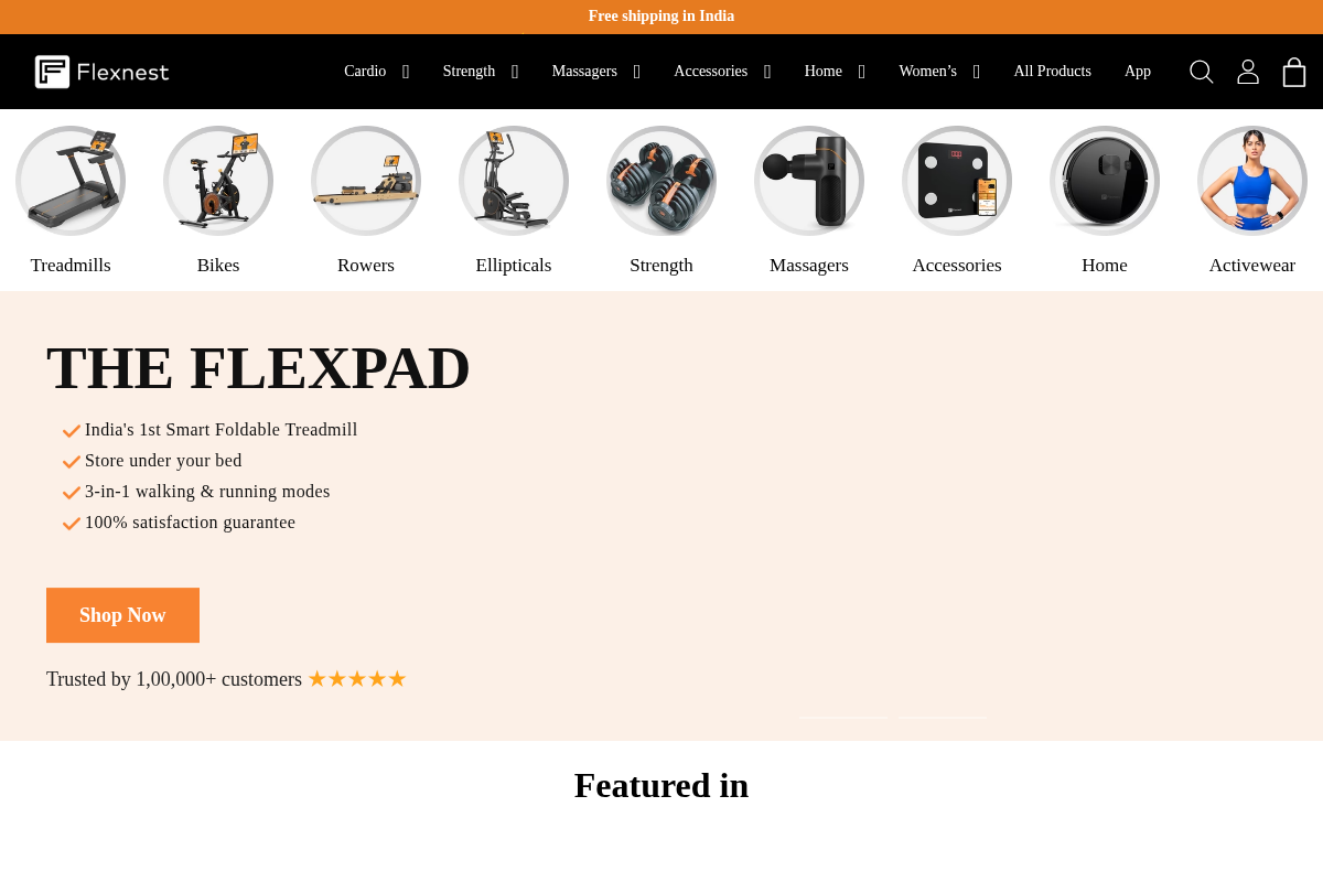 Flexnest homepage screenshot