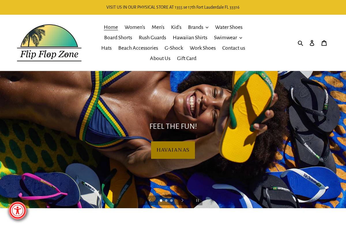 theflipflopzone.com homepage screenshot