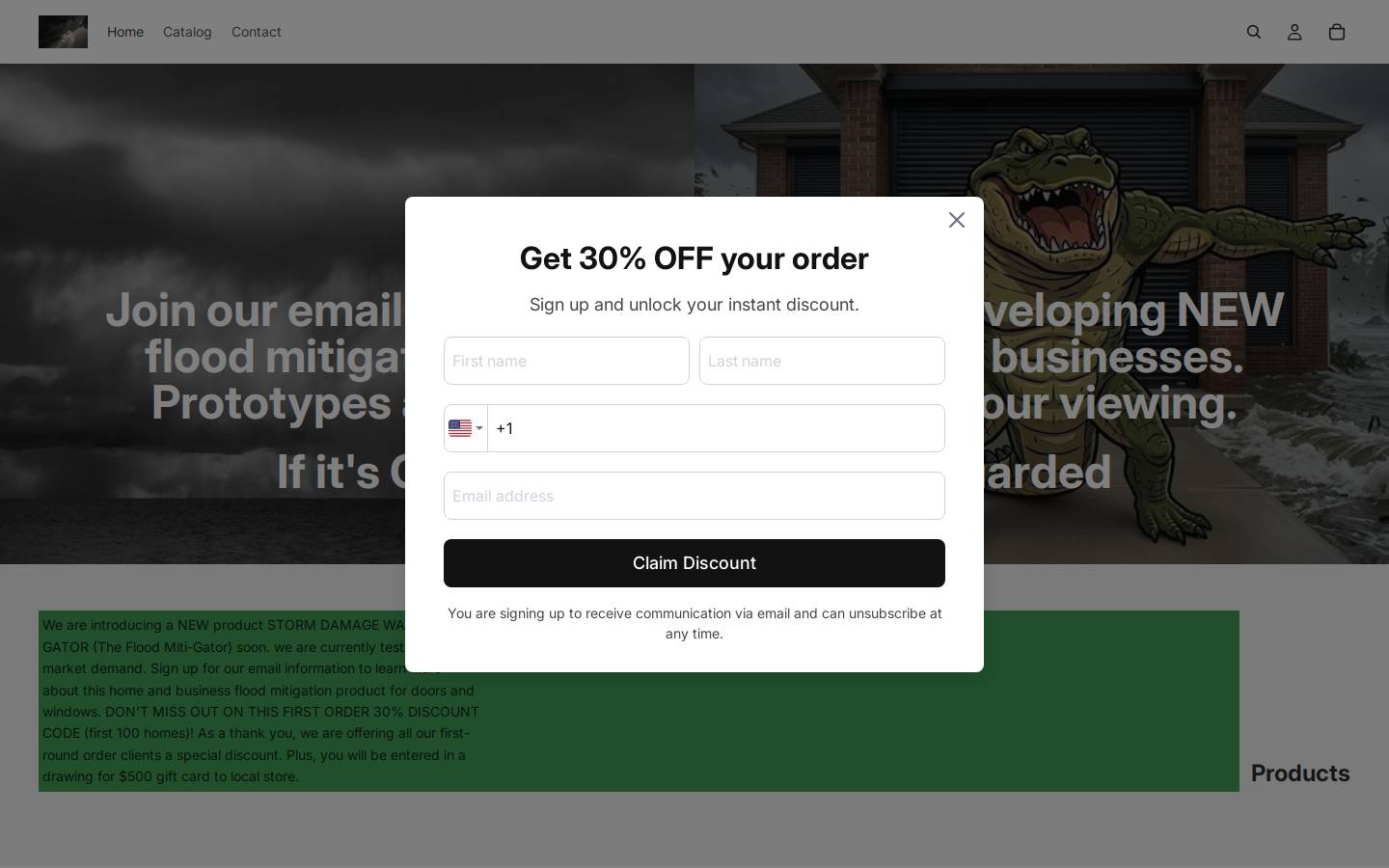 thefloodmitigator.com homepage screenshot