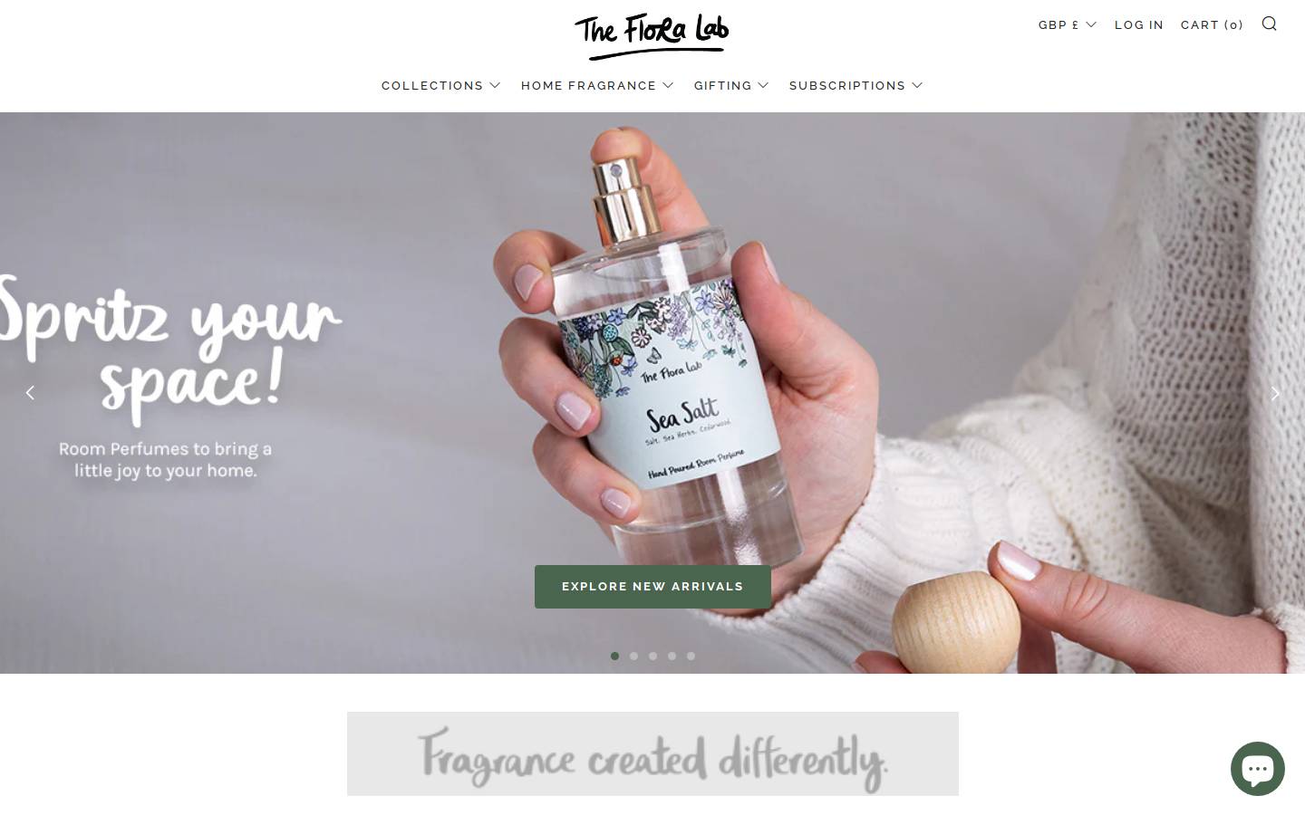 the flora lab homepage screenshot