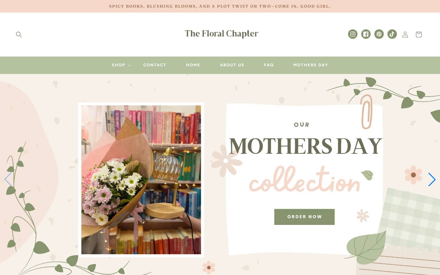 thefloralchapter.com.au homepage screenshot