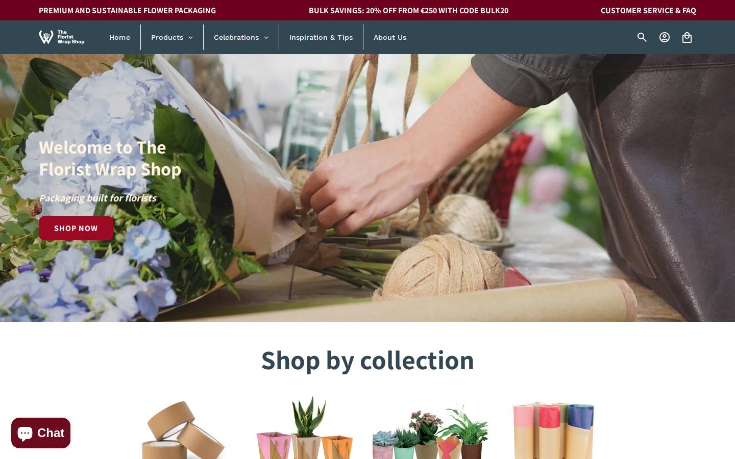 The Florist Wrap Shop homepage screenshot