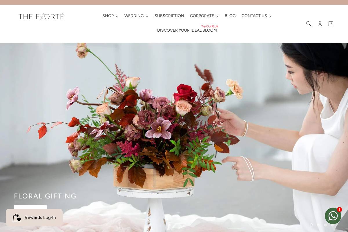 The Florte homepage screenshot