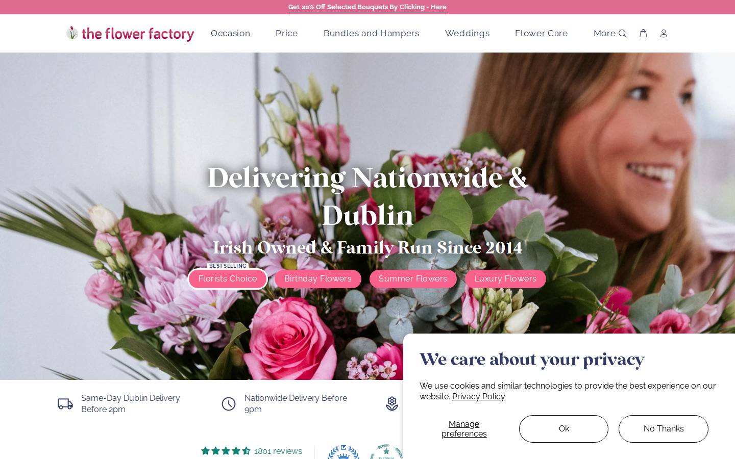 The Flower Factory homepage screenshot