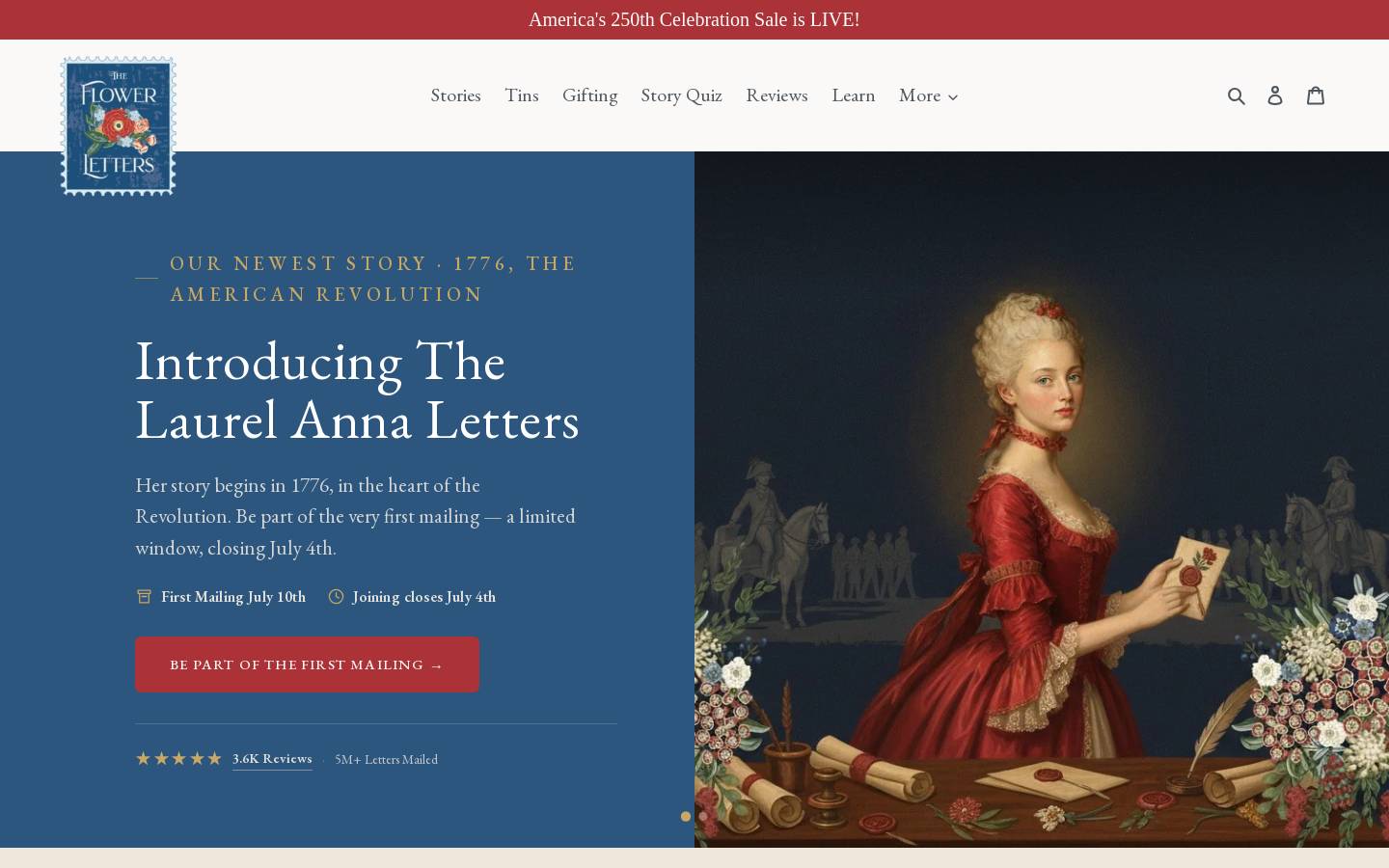 theflowerletters.com homepage screenshot
