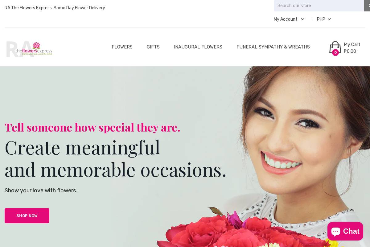 theflowersexpress.com homepage screenshot