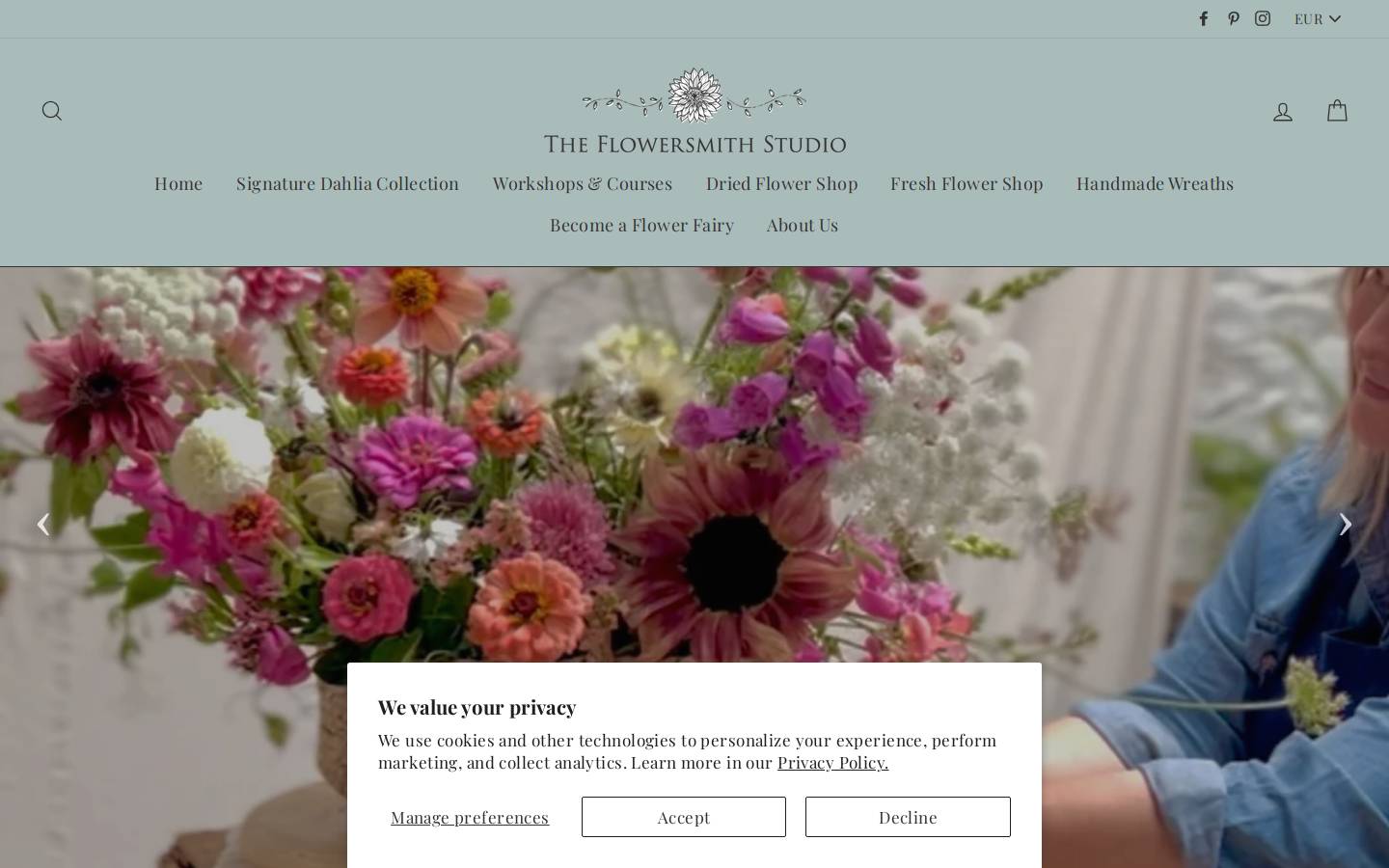 theflowersmithstudio.ie homepage screenshot