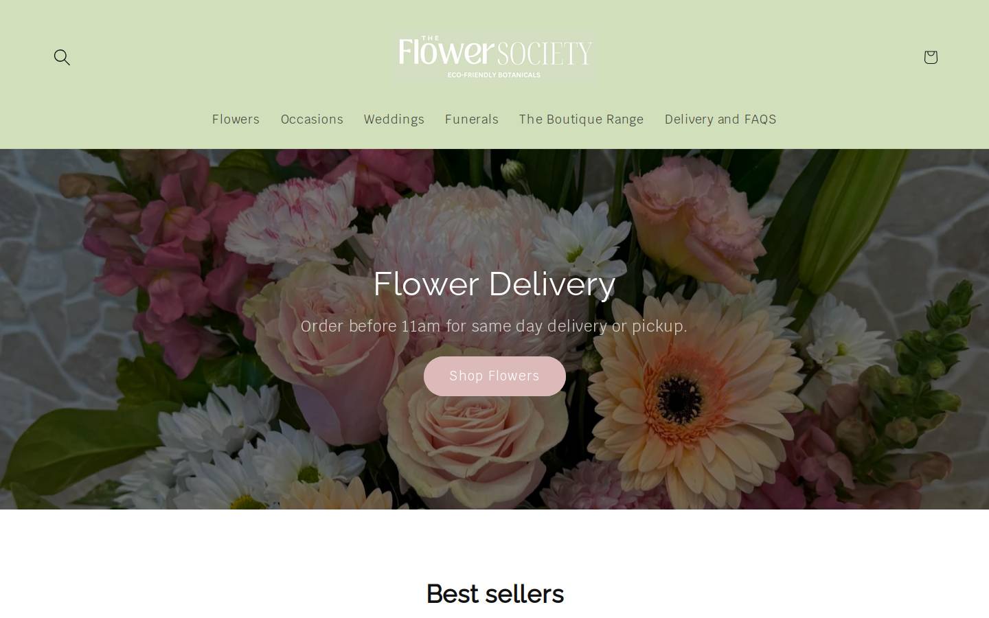 theflowersociety.com.au homepage screenshot