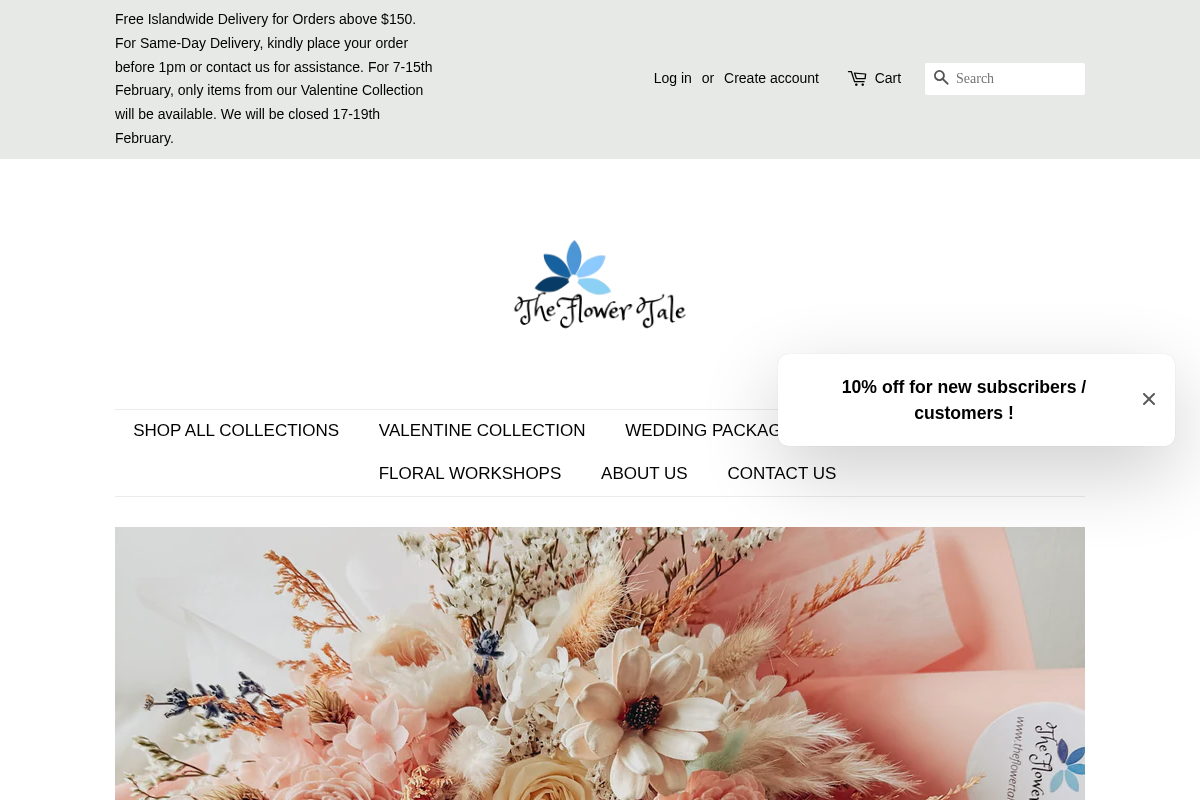 The Flower Tale homepage screenshot
