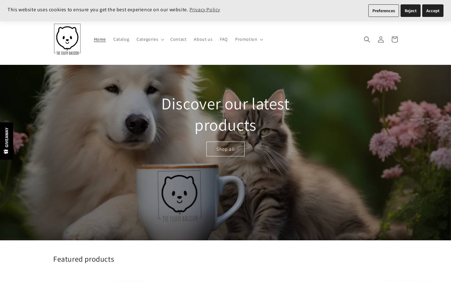 thefluffyballoon.com homepage screenshot