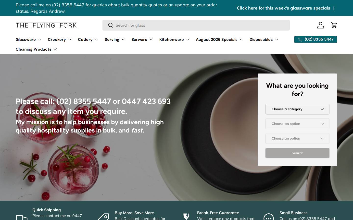 The Flying Fork homepage screenshot