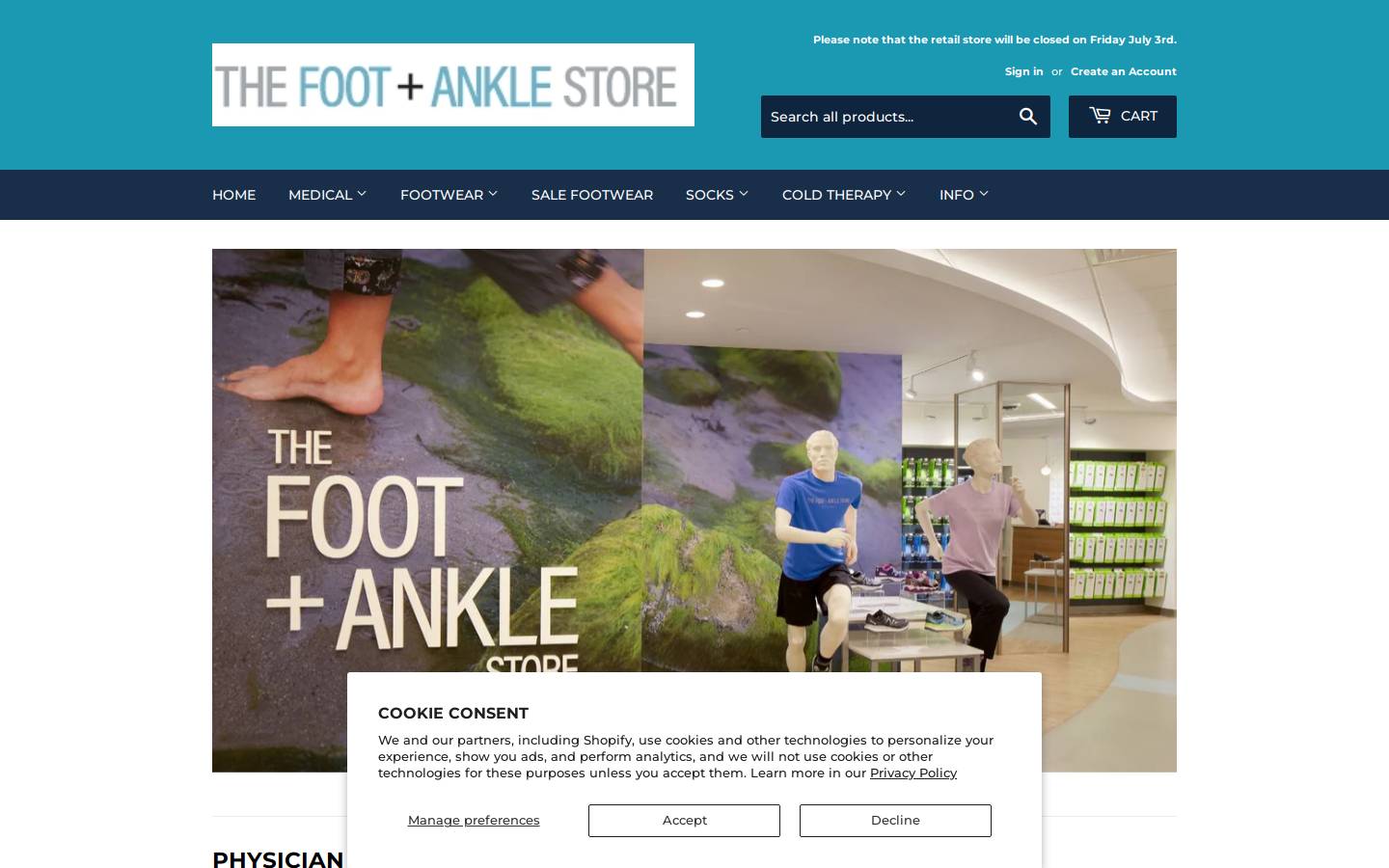 thefootandanklestore.com homepage screenshot