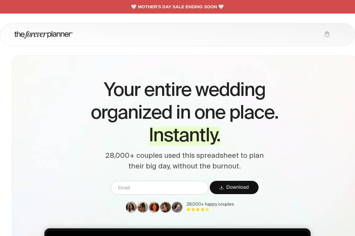 theforeverplanner.com homepage screenshot