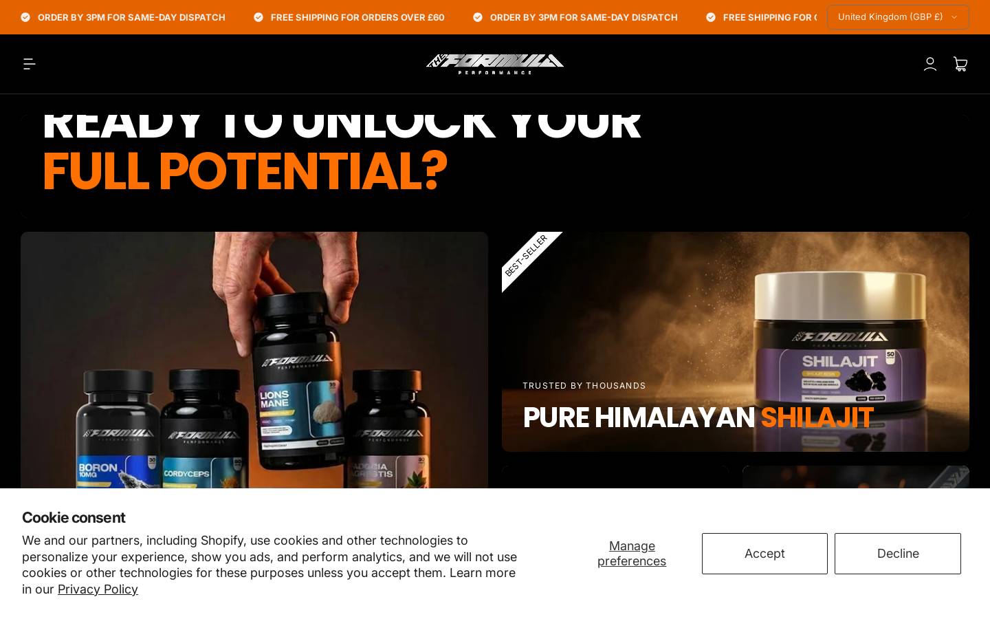 theformulaperformance.com homepage screenshot