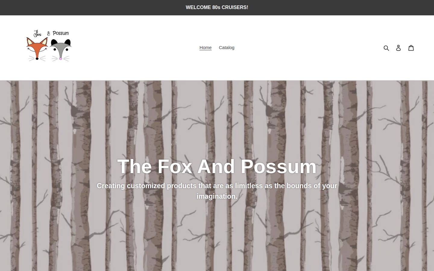 thefoxandpossum.com homepage screenshot