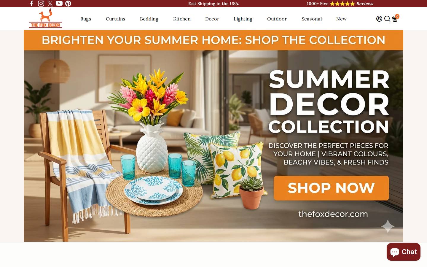 thefoxdecor.com homepage screenshot