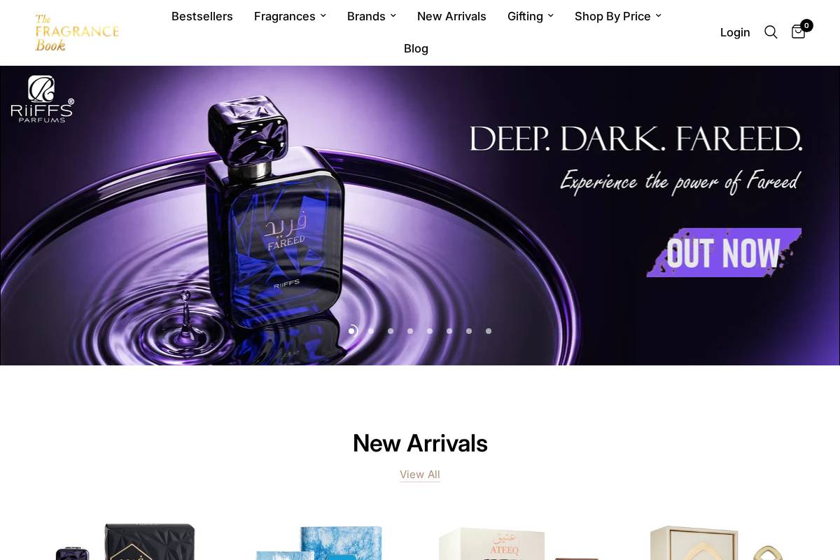 Thefragrancebook homepage screenshot