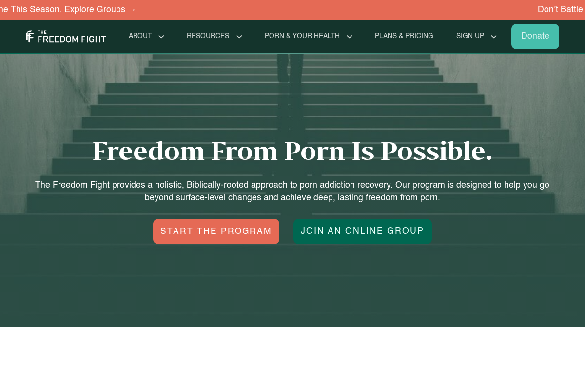 thefreedomfight.org homepage screenshot