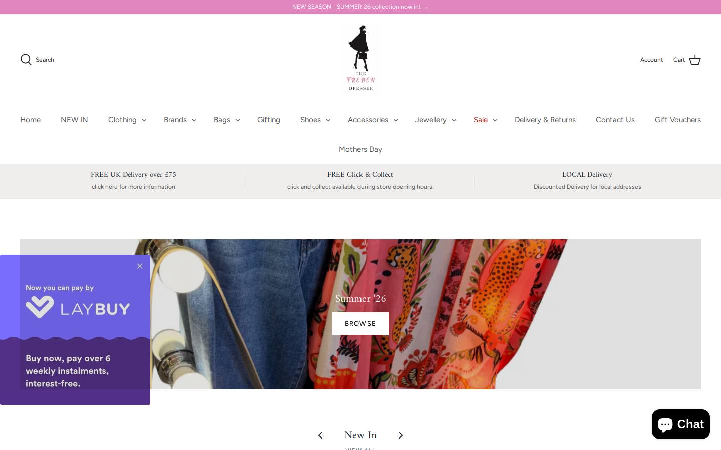 thefrenchdresser.co.uk homepage screenshot