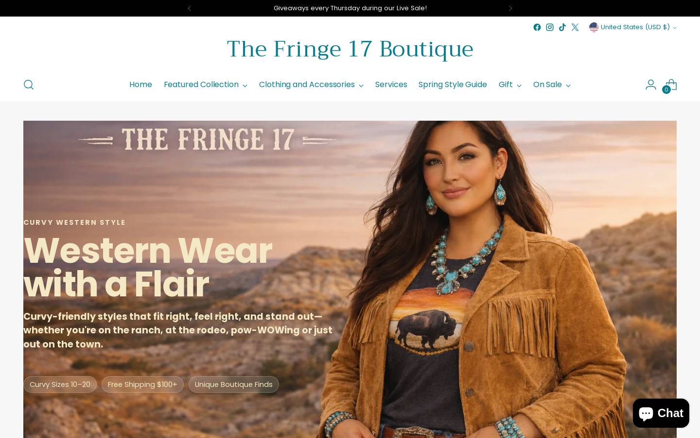 thefringespatique.com homepage screenshot