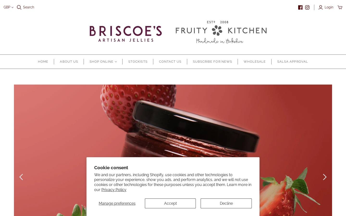 thefruitykitchen.co.uk homepage screenshot