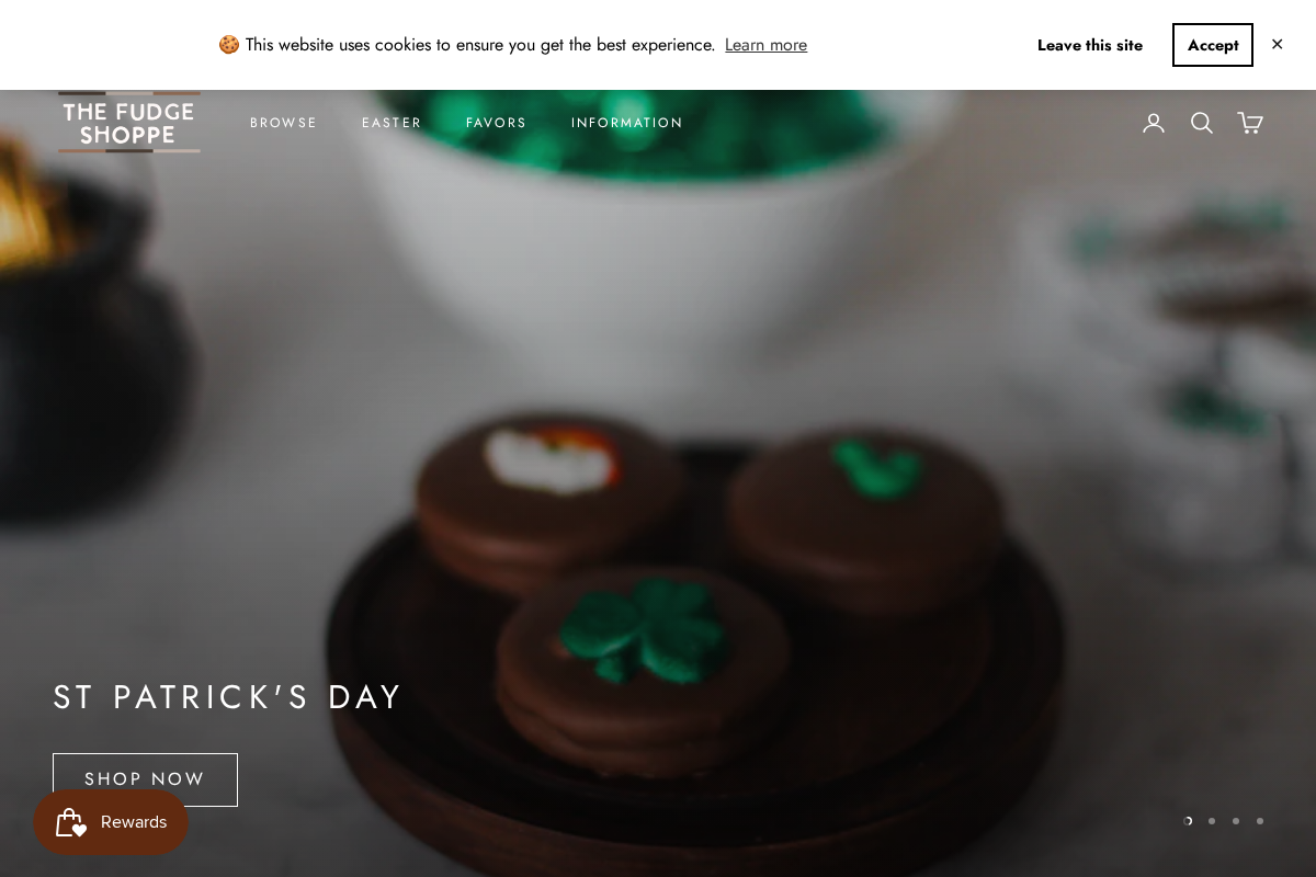 thefudgeshoppe.com homepage screenshot