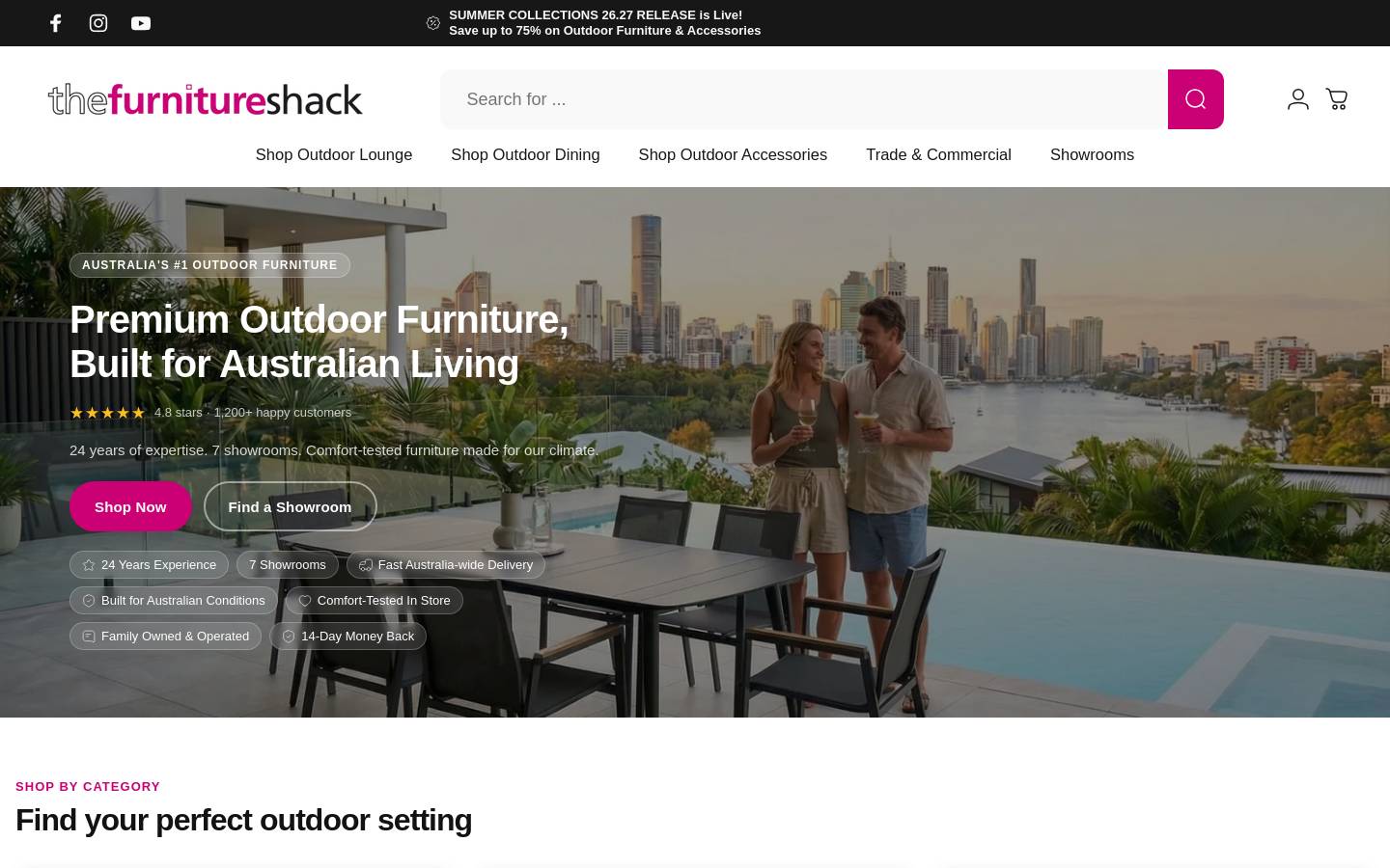The Furniture Shack homepage screenshot