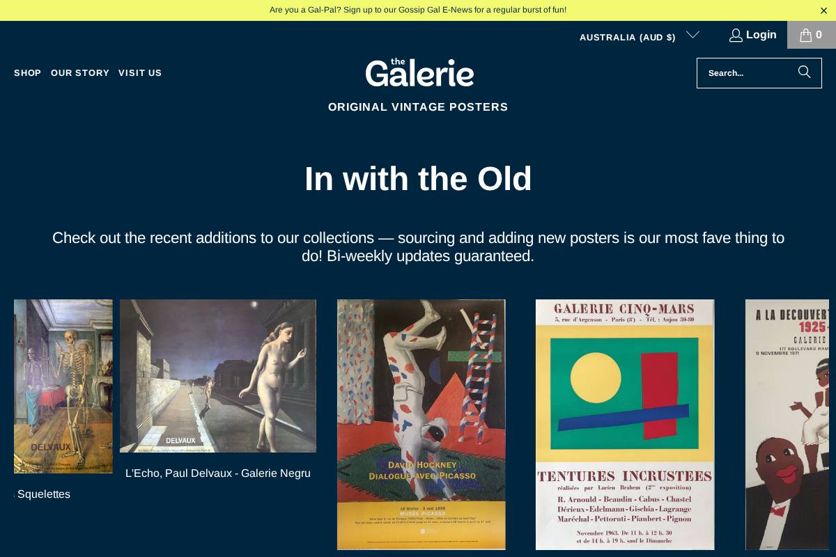 thegalerie.com.au homepage screenshot