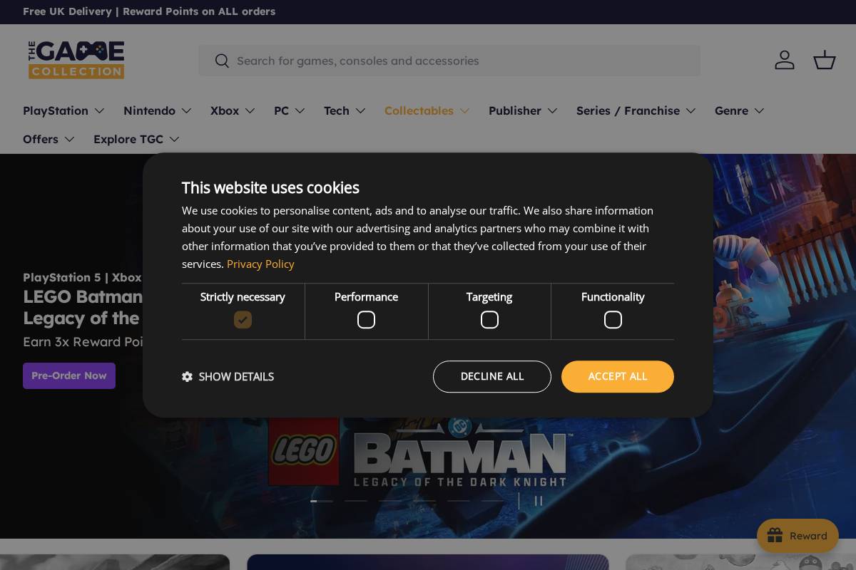 The Game Collection homepage screenshot