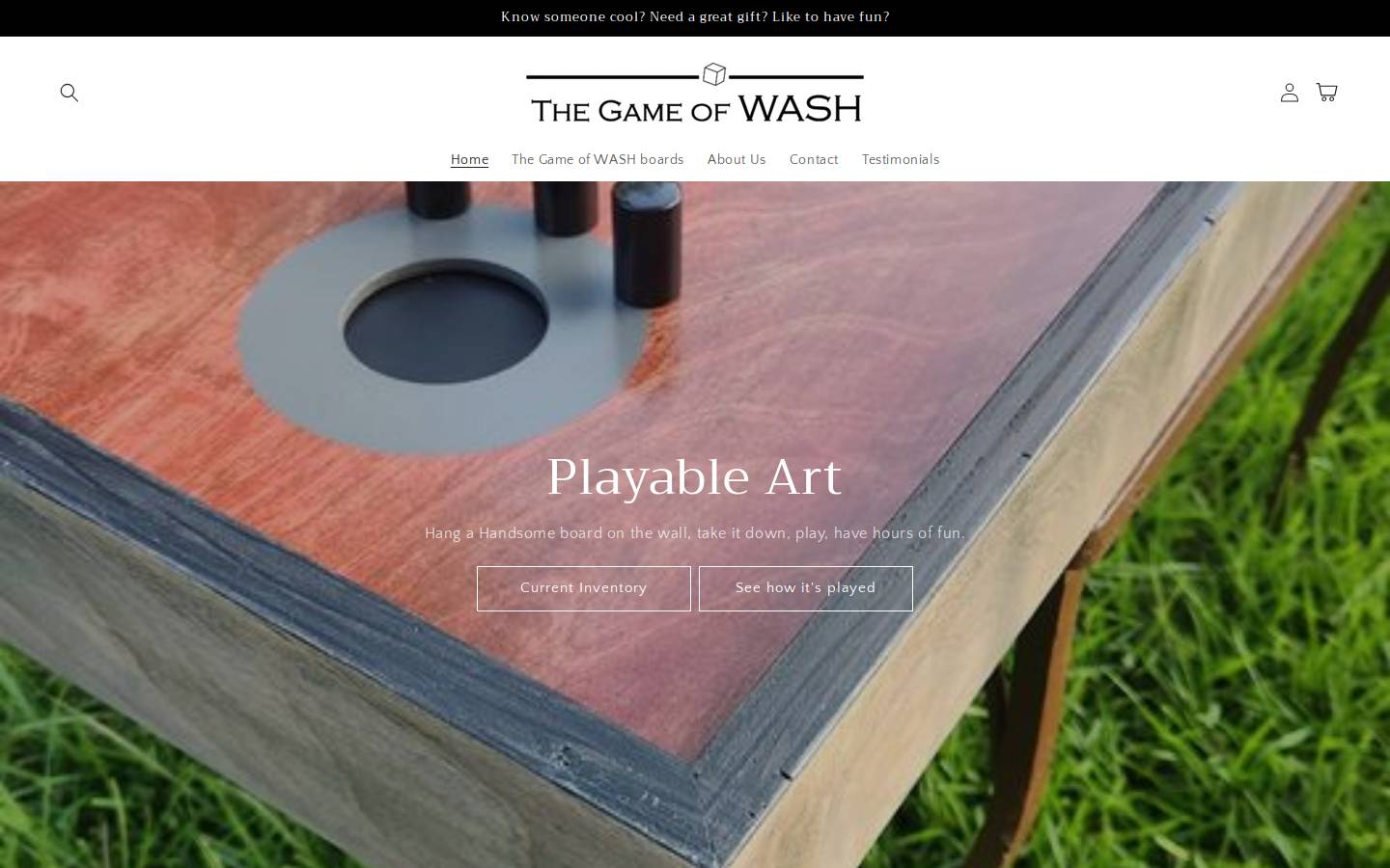 thegameofwash.com homepage screenshot